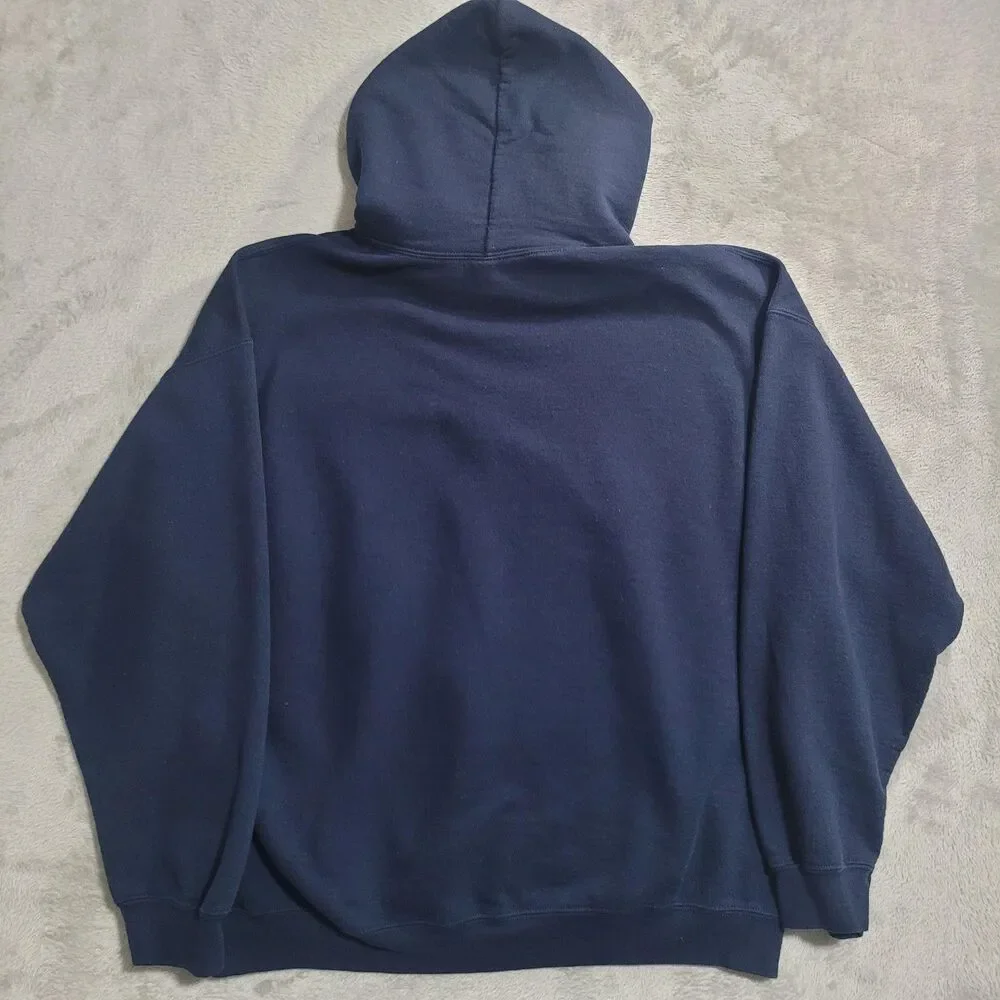 Gildan US Navy Hoodie Mens XL Blue Fleece Pullover Graphic Military Sweatshirt - Picture 5 of 6